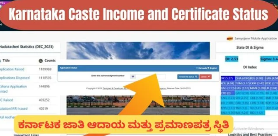 Karnataka Caste Income and Certificate Status